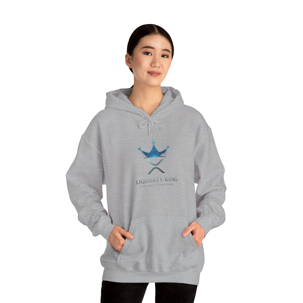 Liquidity King Hoodie — Blue Crown Logo Pullover