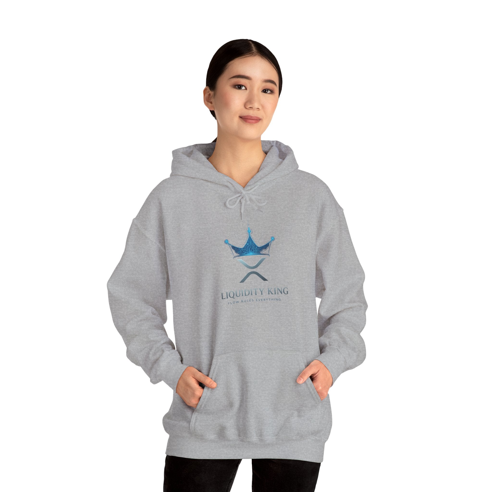 Liquidity King Hoodie — Blue Crown Logo Pullover