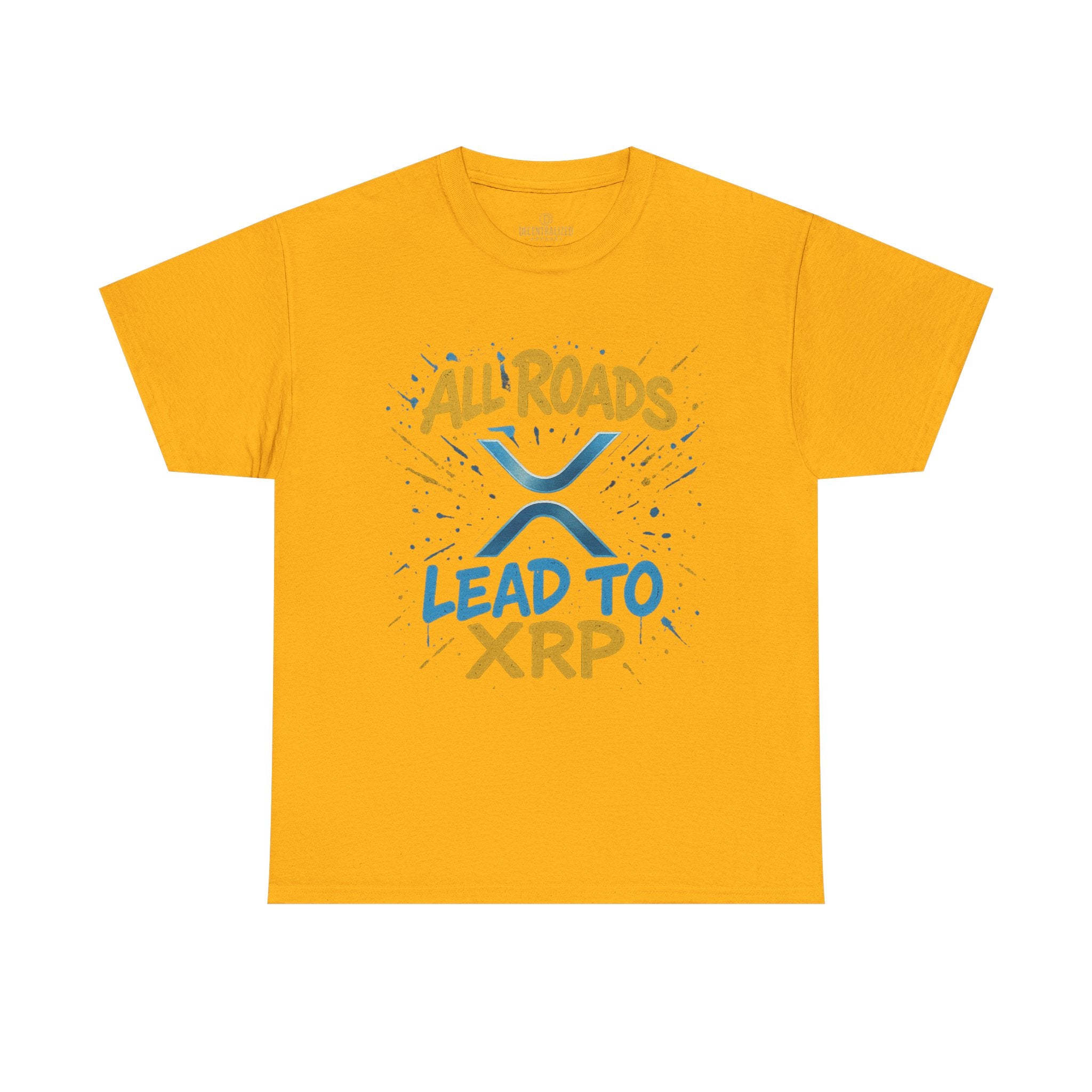 XRP Crypto Tee — "All Roads Lead to XRP" Casual Cryptocurrency Shirt