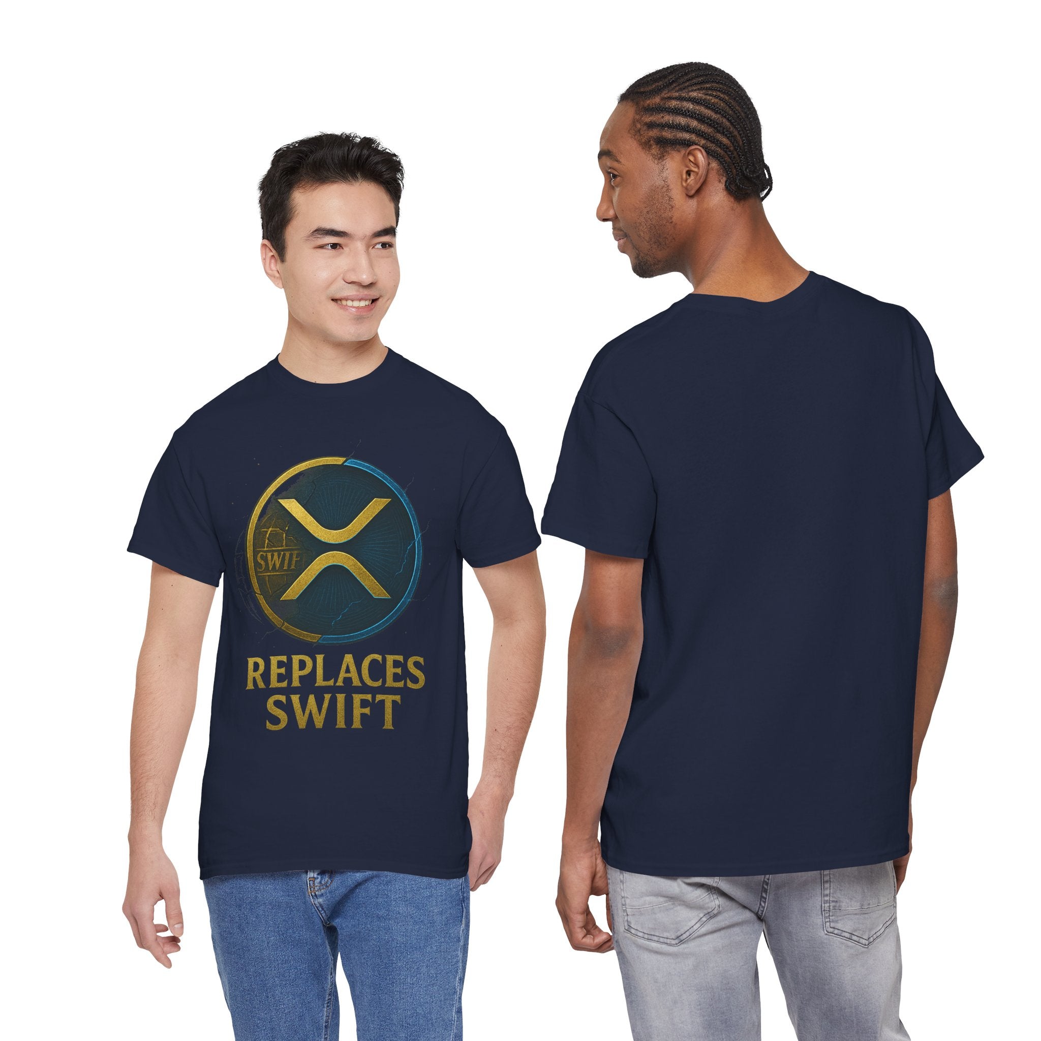 XRP 'Replaces Swift' Cotton Tee — Crypto Ripple Logo T-Shirt