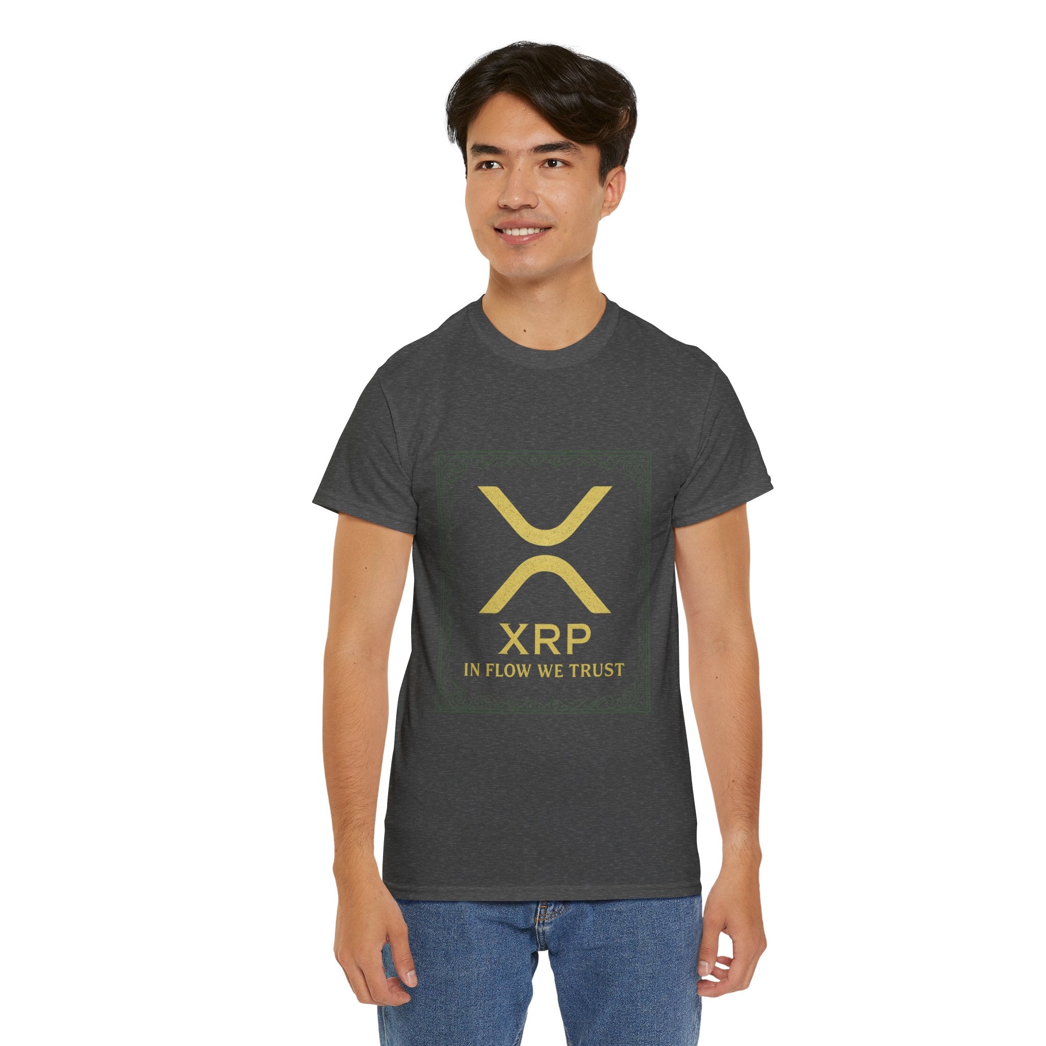 XRP Logo T-Shirt — "In Flow We Trust" Crypto Tee for Ripple Fans
