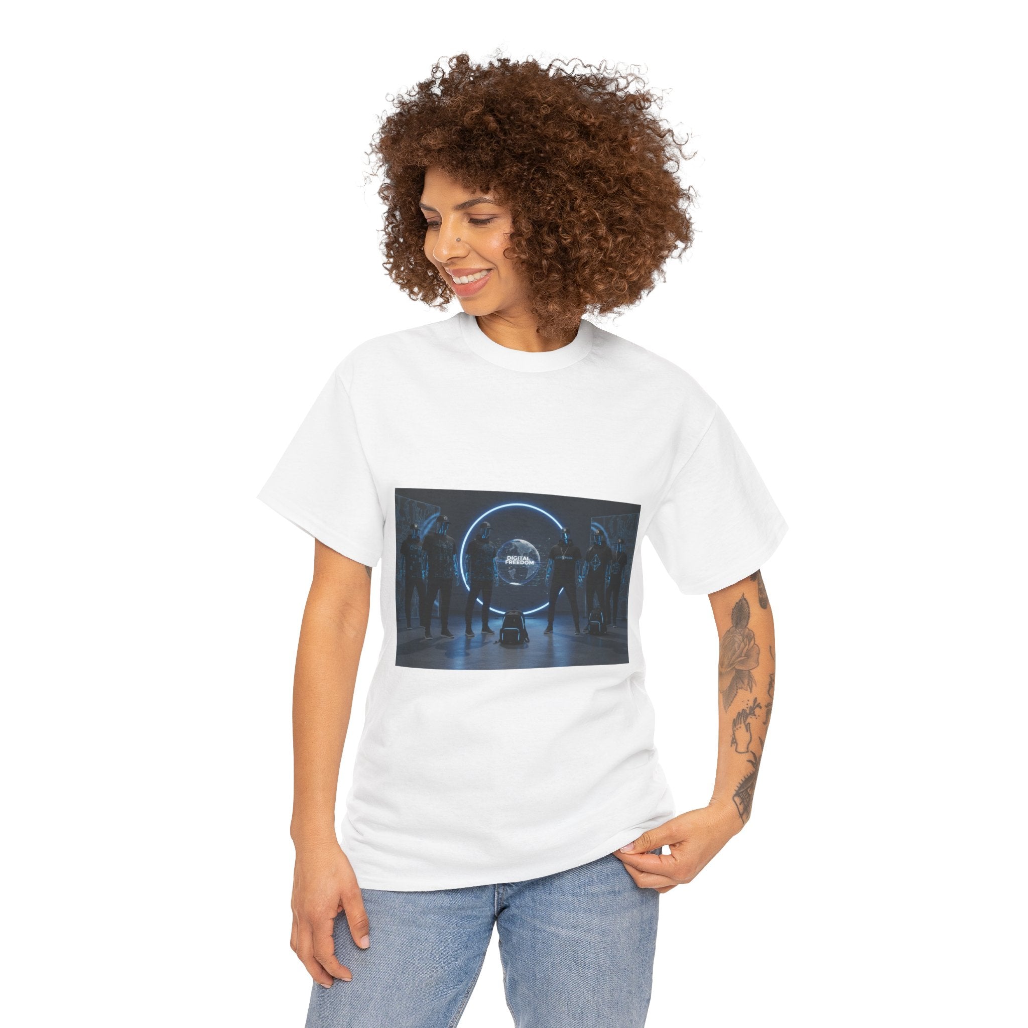Sci‑Fi Portal Graphic Tee — Futuristic Neon Crew T-Shirt