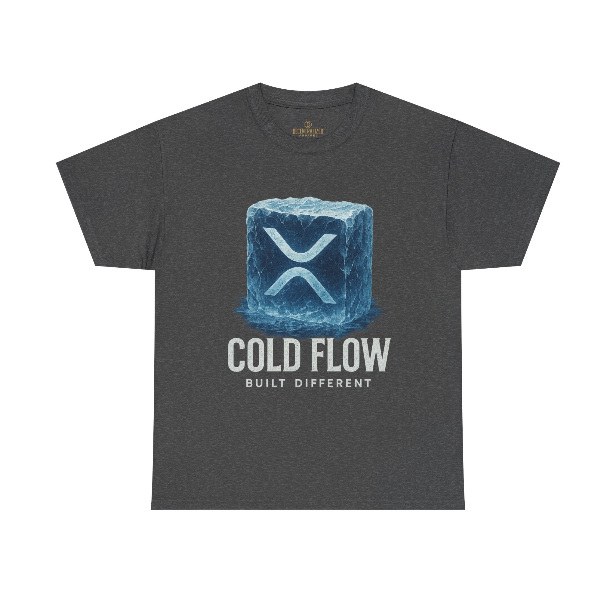 Cold Flow Ripple Logo T‑Shirt — 'Cold Flow: Built Different' Ice Cube Design