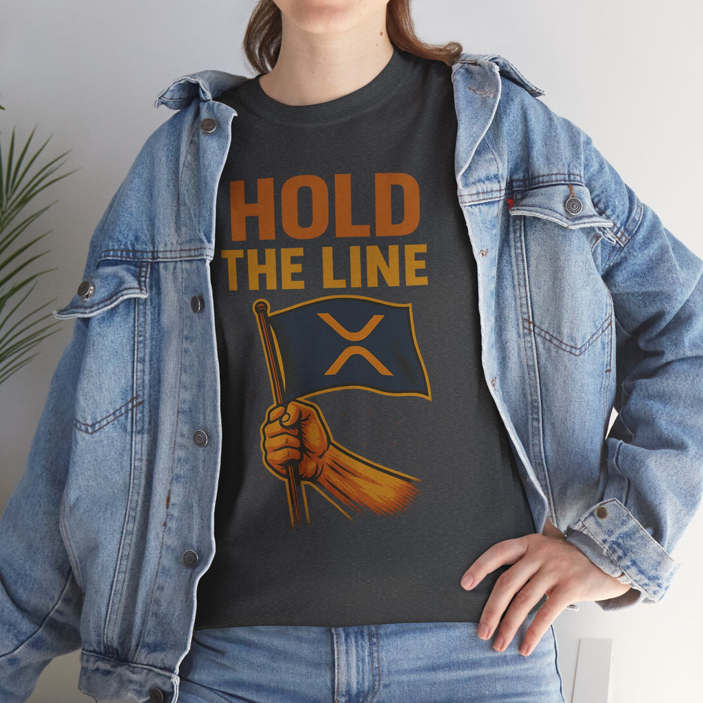 Hold The Line Tee — Bold Flag Graphic Cryptocurrency XRP Shirt