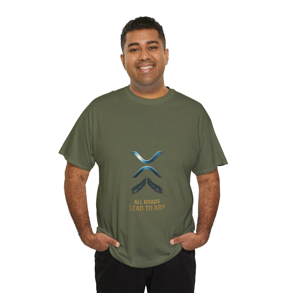 All Roads Lead to XRP T-Shirt — Crypto Ripple Logo Tee