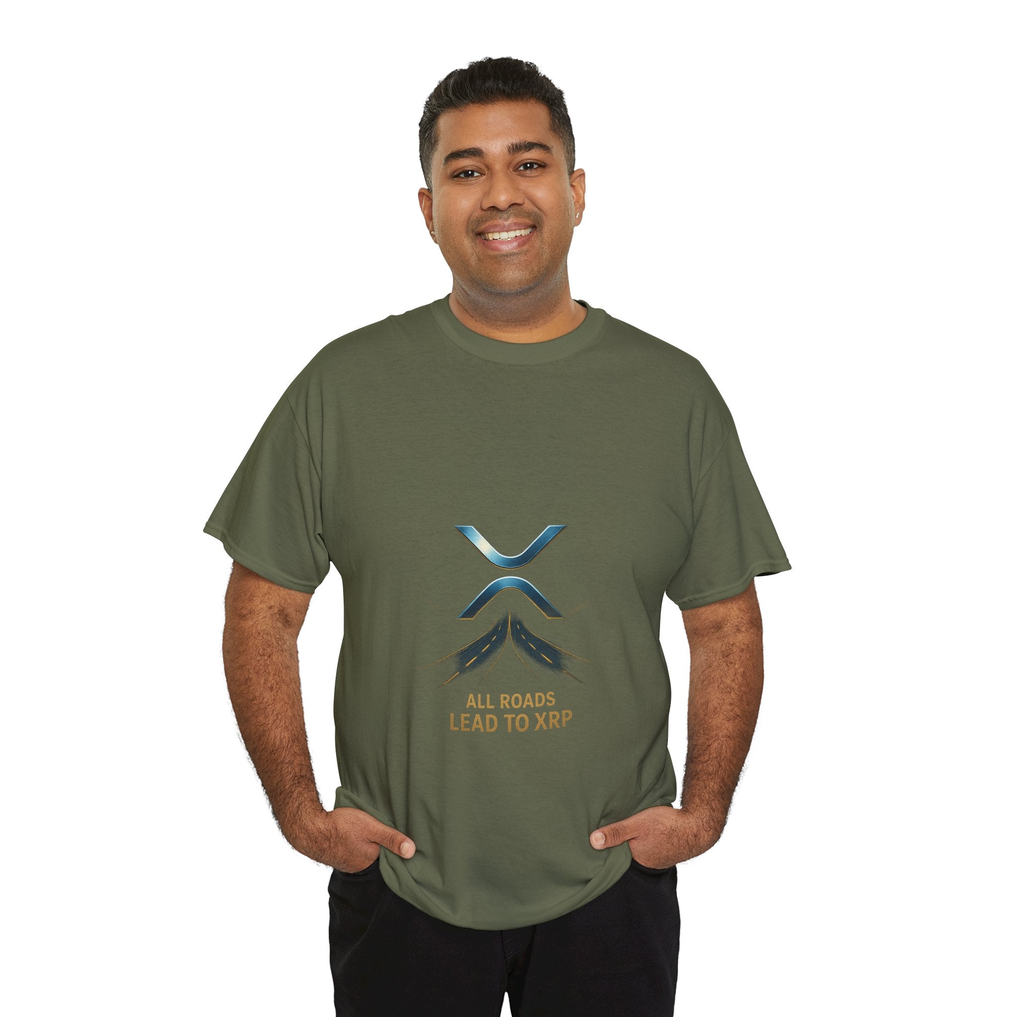 All Roads Lead to XRP T-Shirt — Crypto Ripple Logo Tee