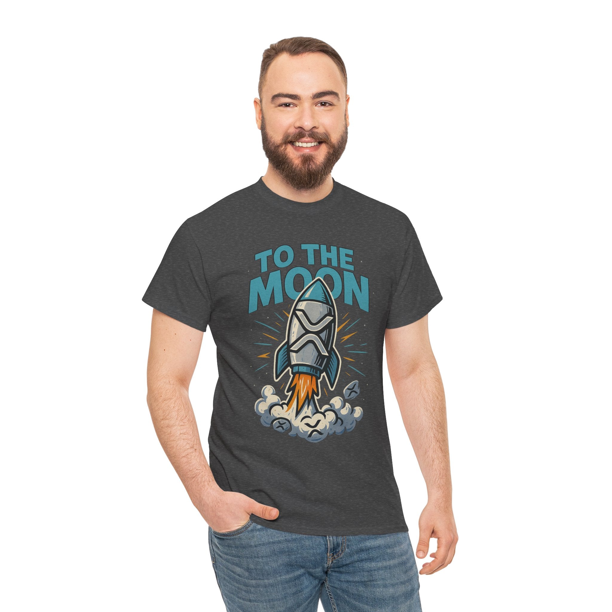 To The Moon Rocket T-Shirt — Space Graphic Tee for Crypto & Space Enthusiasts