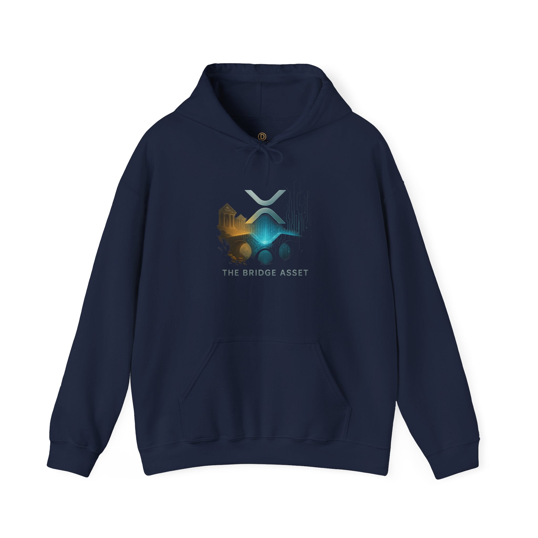 Bridge Asset Logo Hoodie — Minimal Crypto XRP Design