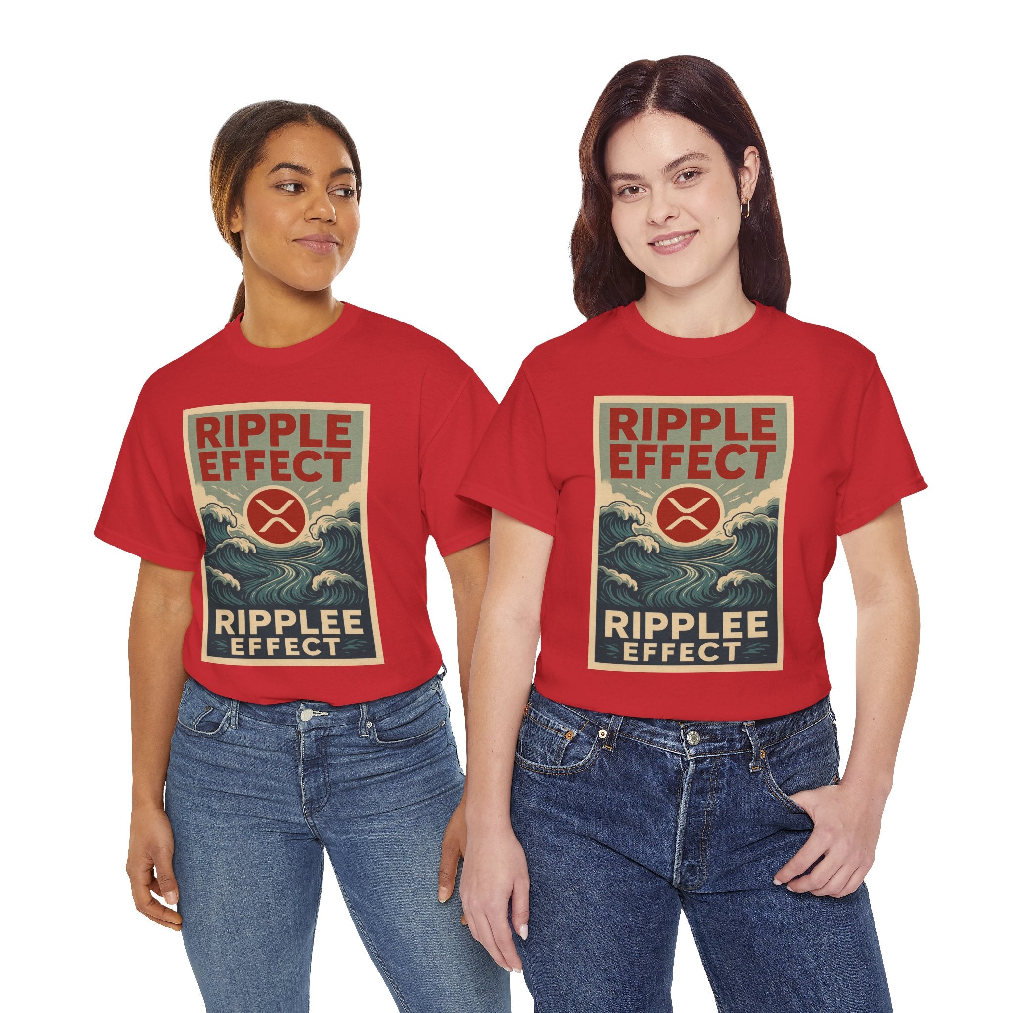 Ripple Effect Tee — Vintage Wave XRP Crypto Graphic T-Shirt