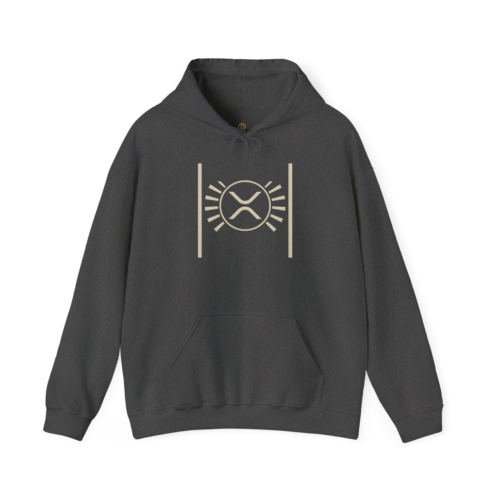 XRP Minimalist Logo Hoodie — Crypto Sun Symbol Sweatshirt