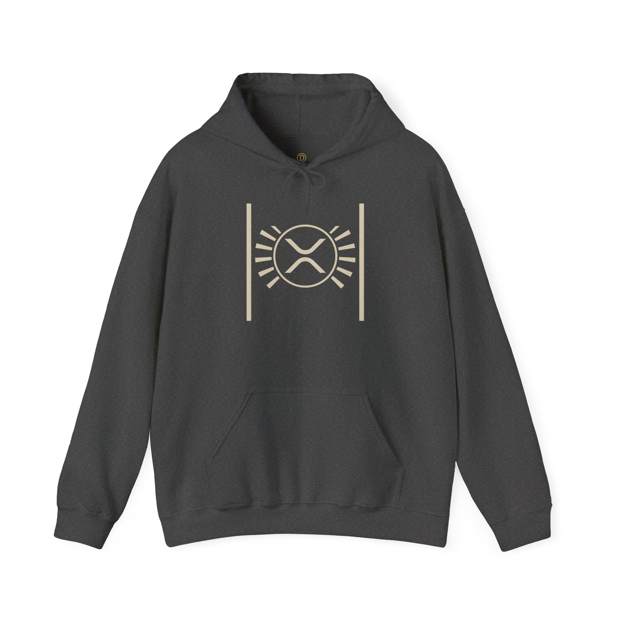 XRP Minimalist Logo Hoodie — Crypto Sun Symbol Sweatshirt