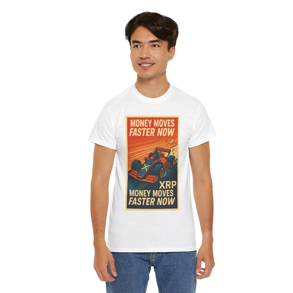 XRP 'Money Moves Faster Now' Racing Tee — Crypto Enthusiast T-Shirt