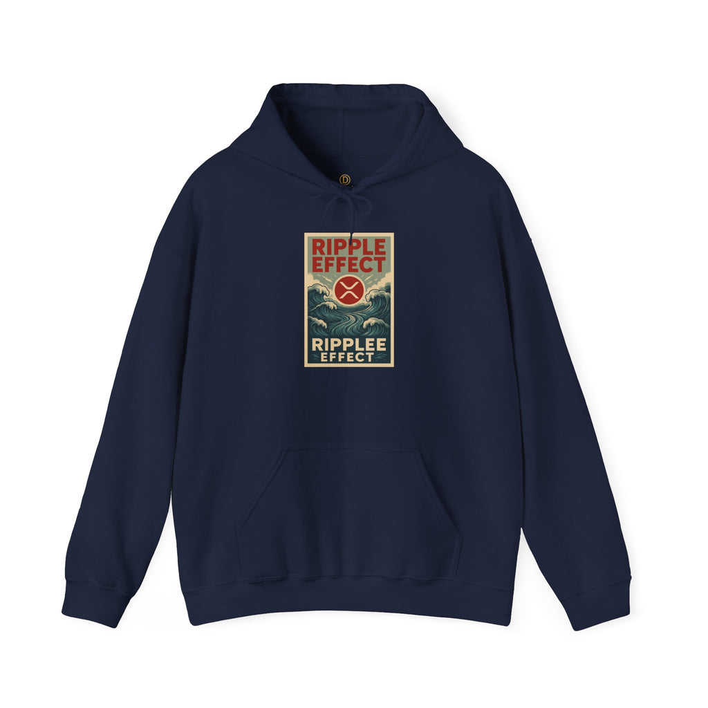 Ripple Effect Hoodie – Vintage Ocean Wave Graphic Hooded Sweatshirt