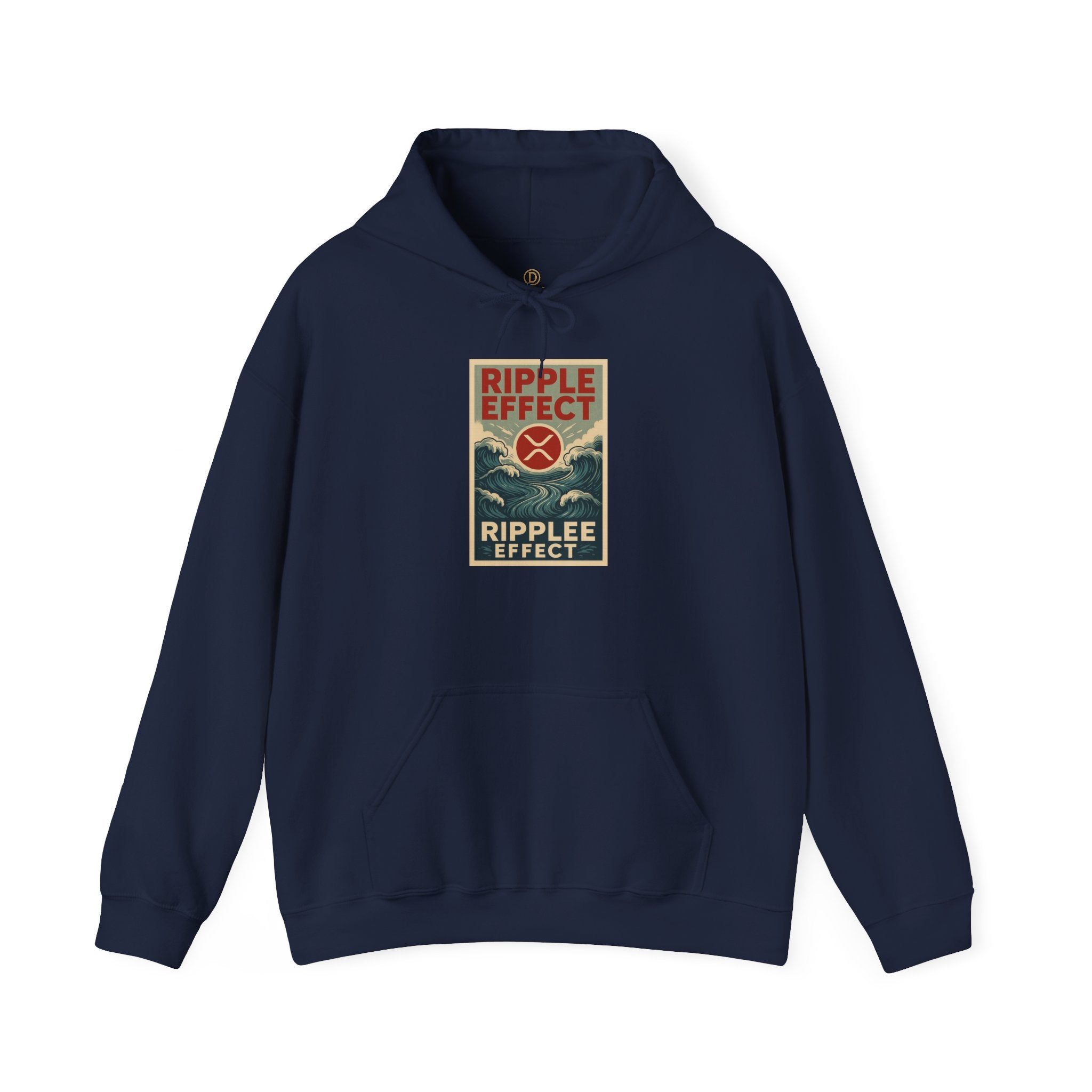 Ripple Effect Hoodie – Vintage Ocean Wave Graphic Hooded Sweatshirt