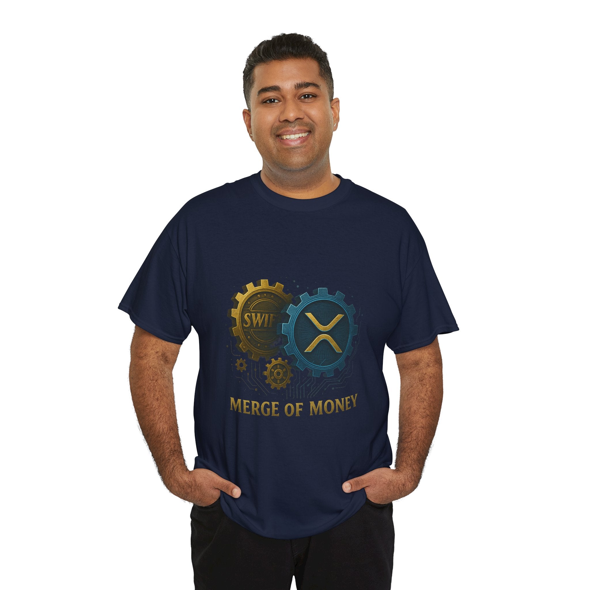 Merge of Money Tee - Cryptocurrency Gears XRP & SWI Crypto T-Shirt