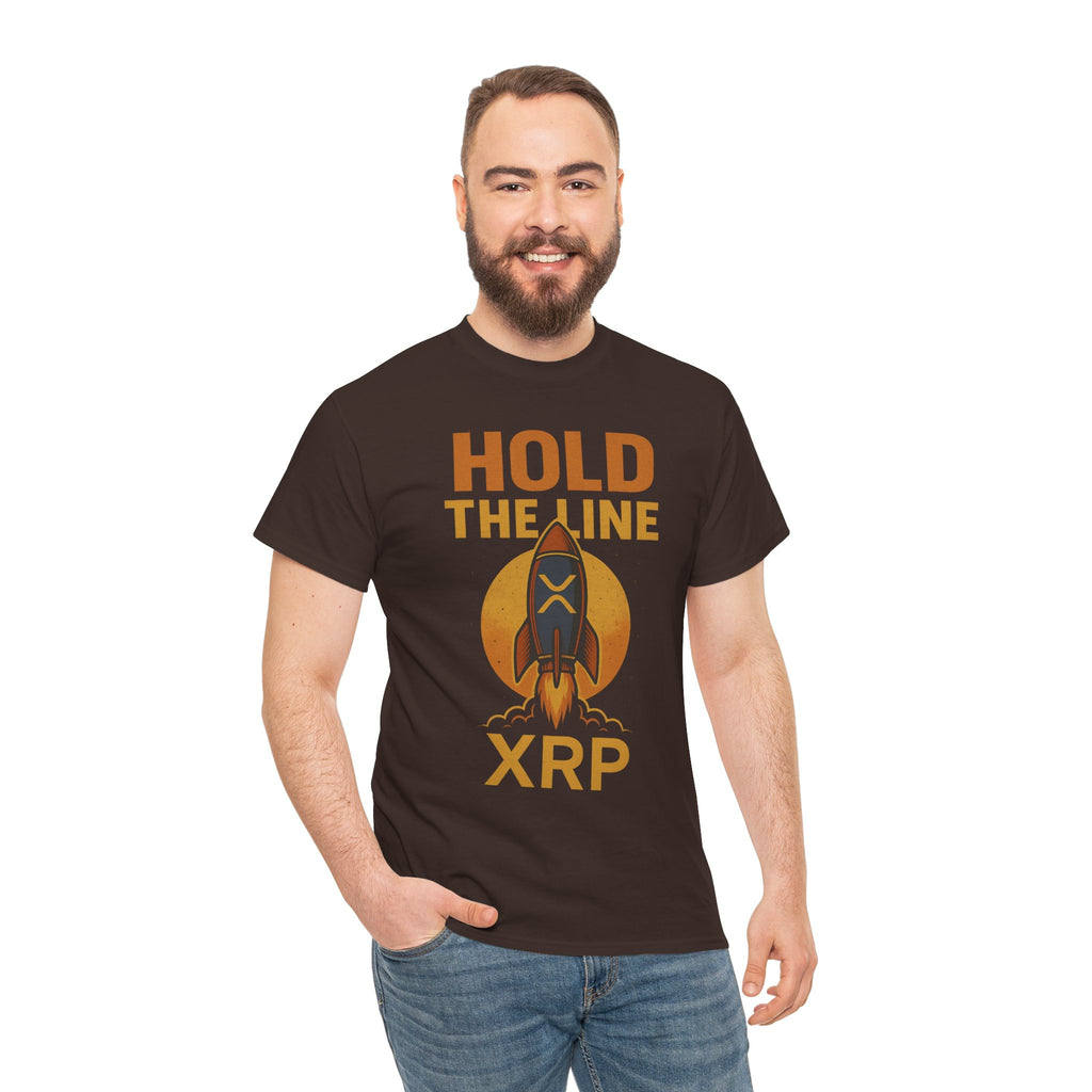 XRP Hold The Line Rocket Tee — Crypto Investor T‑Shirt