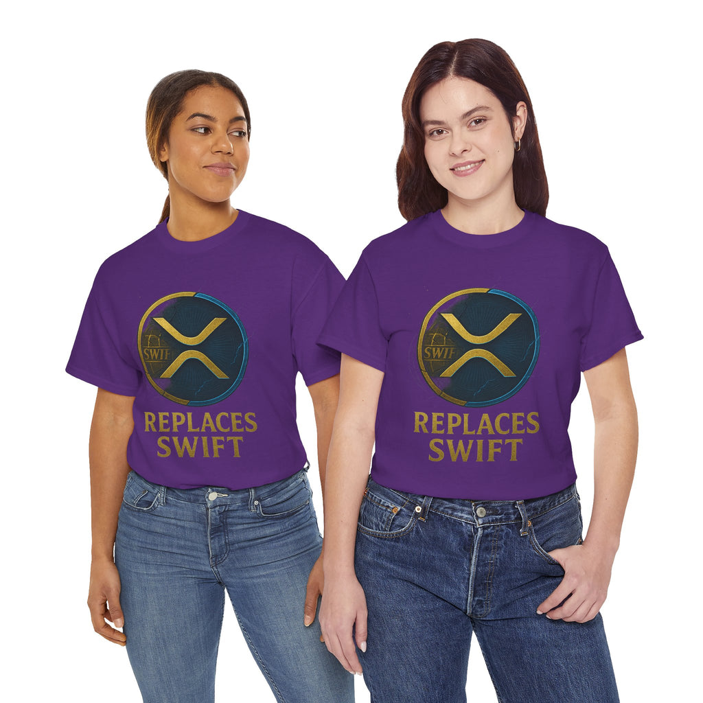 XRP 'Replaces Swift' Cotton Tee — Crypto Ripple Logo T-Shirt