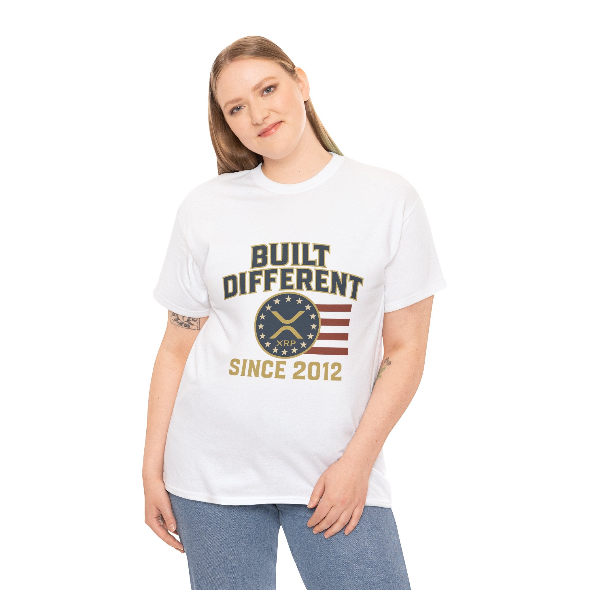 Built Different Since 2012 T-Shirt — American Flag Vintage Crew Tee