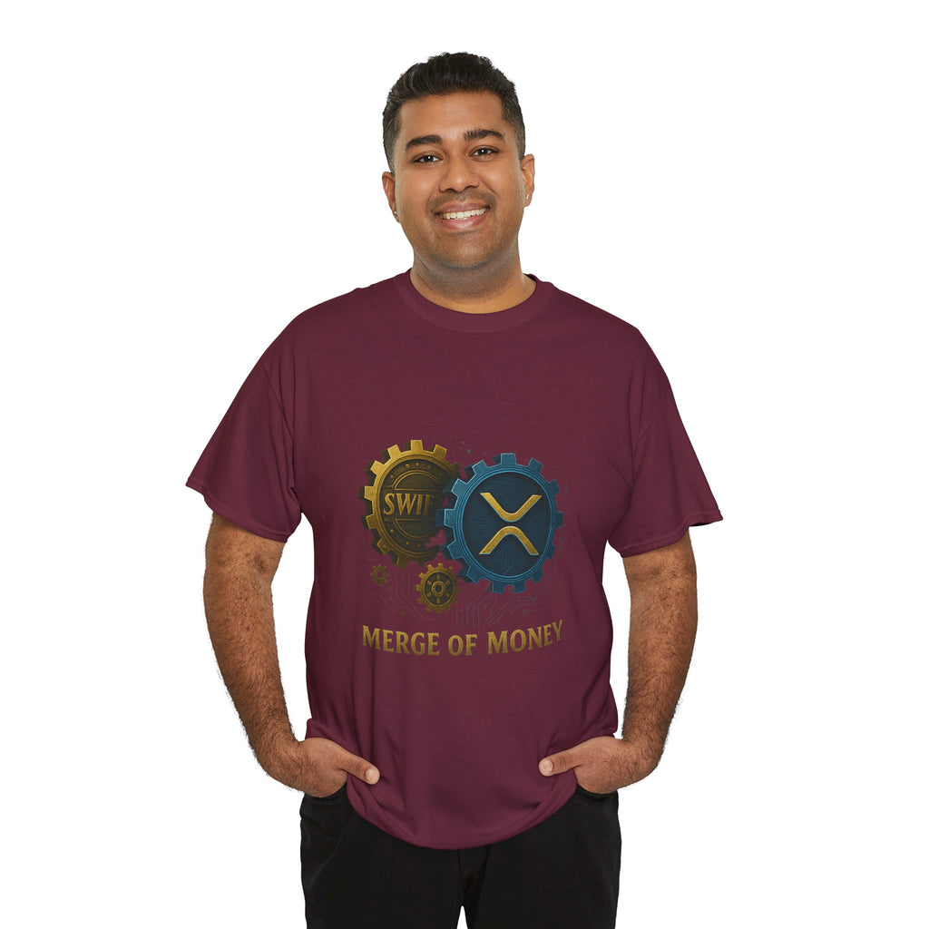 Merge of Money Tee - Cryptocurrency Gears XRP & SWI Crypto T-Shirt