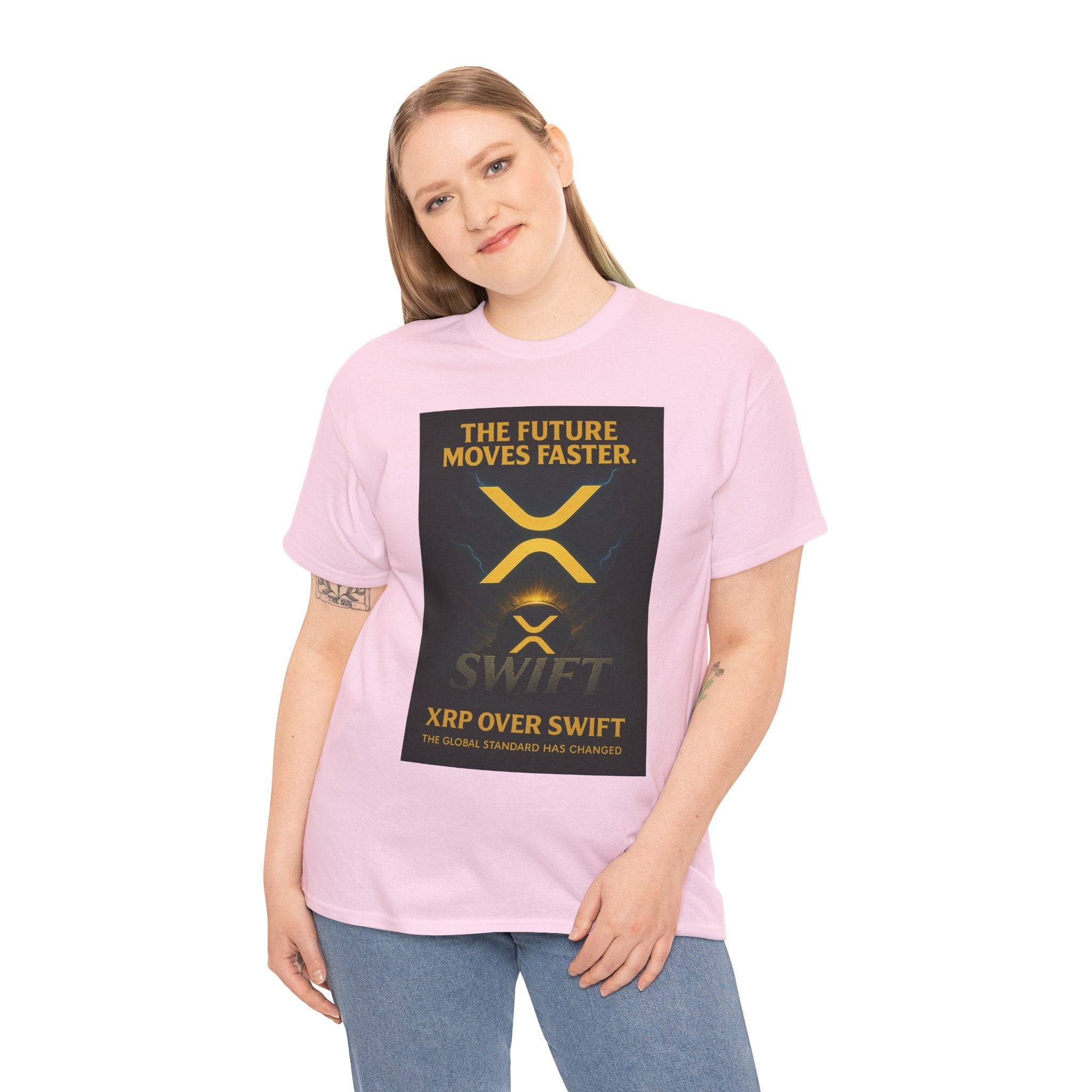 XRP Swift Crypto T-Shirt — “The Future Moves Faster” XRP Over Swift Tee