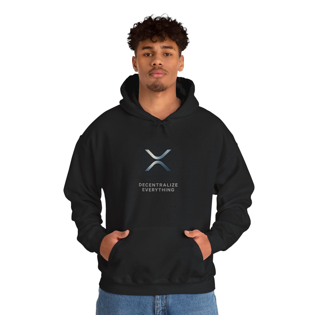 XRP 'Decentralize Everything' Hoodie — Minimal Crypto Logo Pullover
