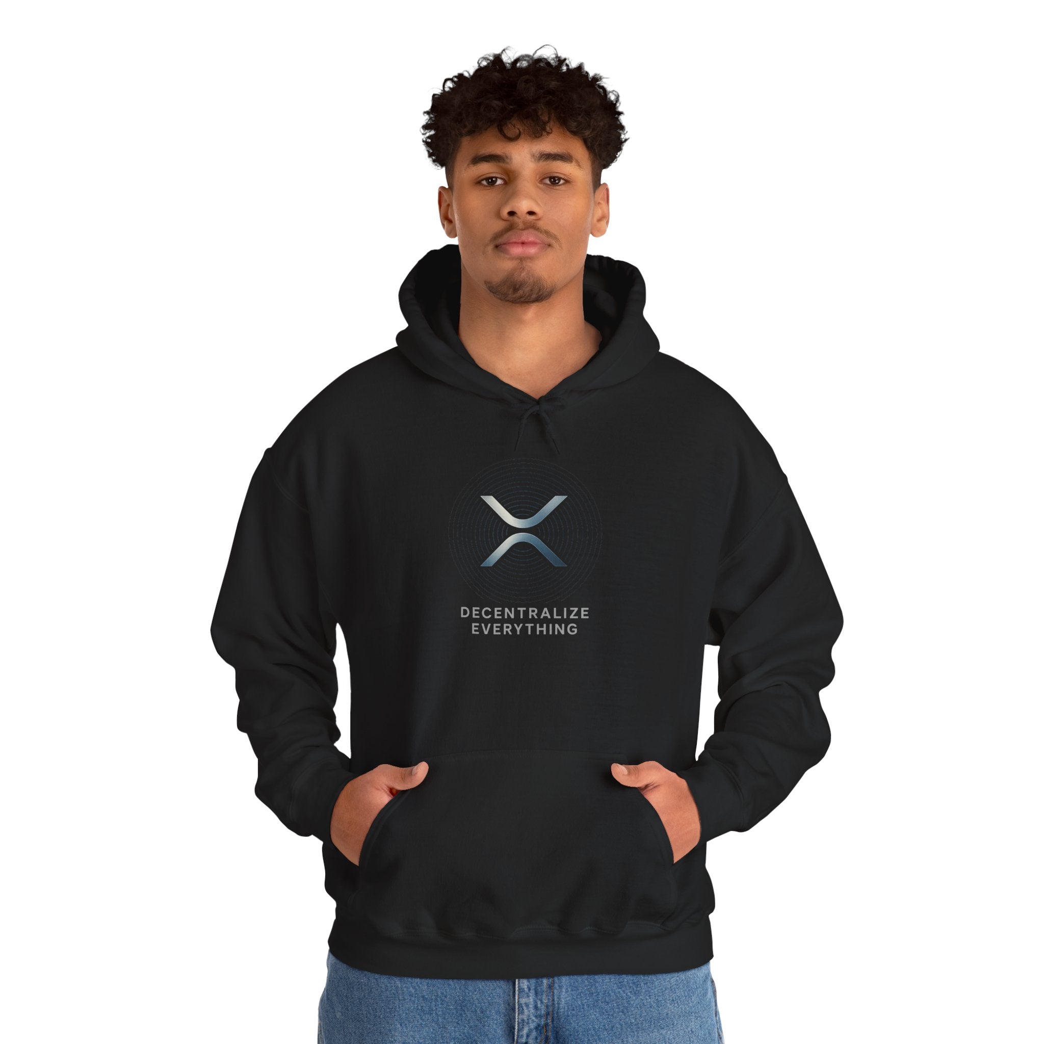 XRP 'Decentralize Everything' Hoodie — Minimal Crypto Logo Pullover