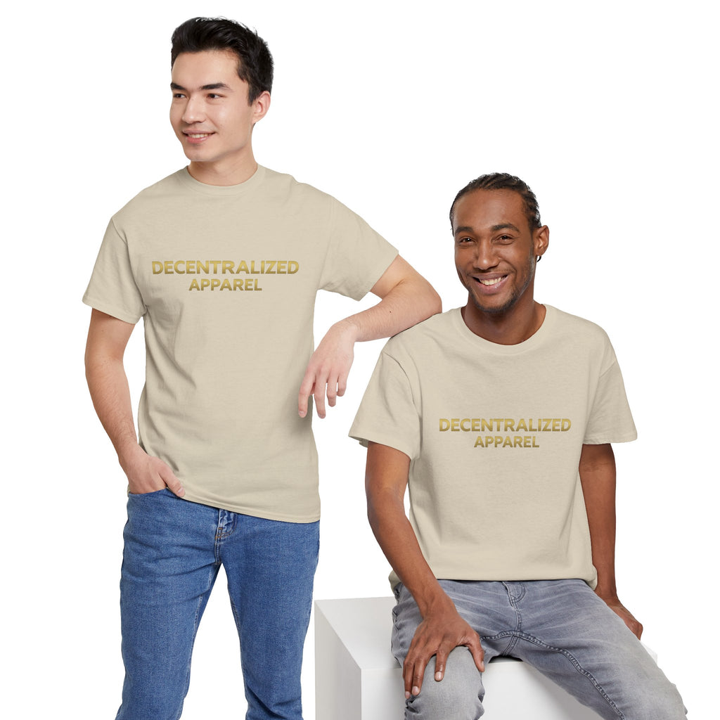 Decentralized Apparel T‑Shirt — Minimal Gold Logo Tee