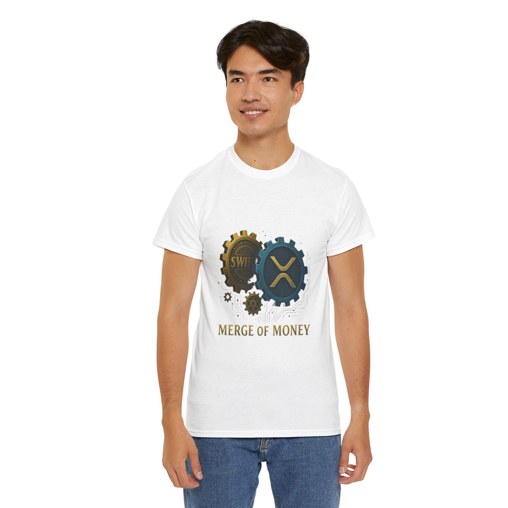 Merge of Money Tee - Cryptocurrency Gears XRP & SWI Crypto T-Shirt
