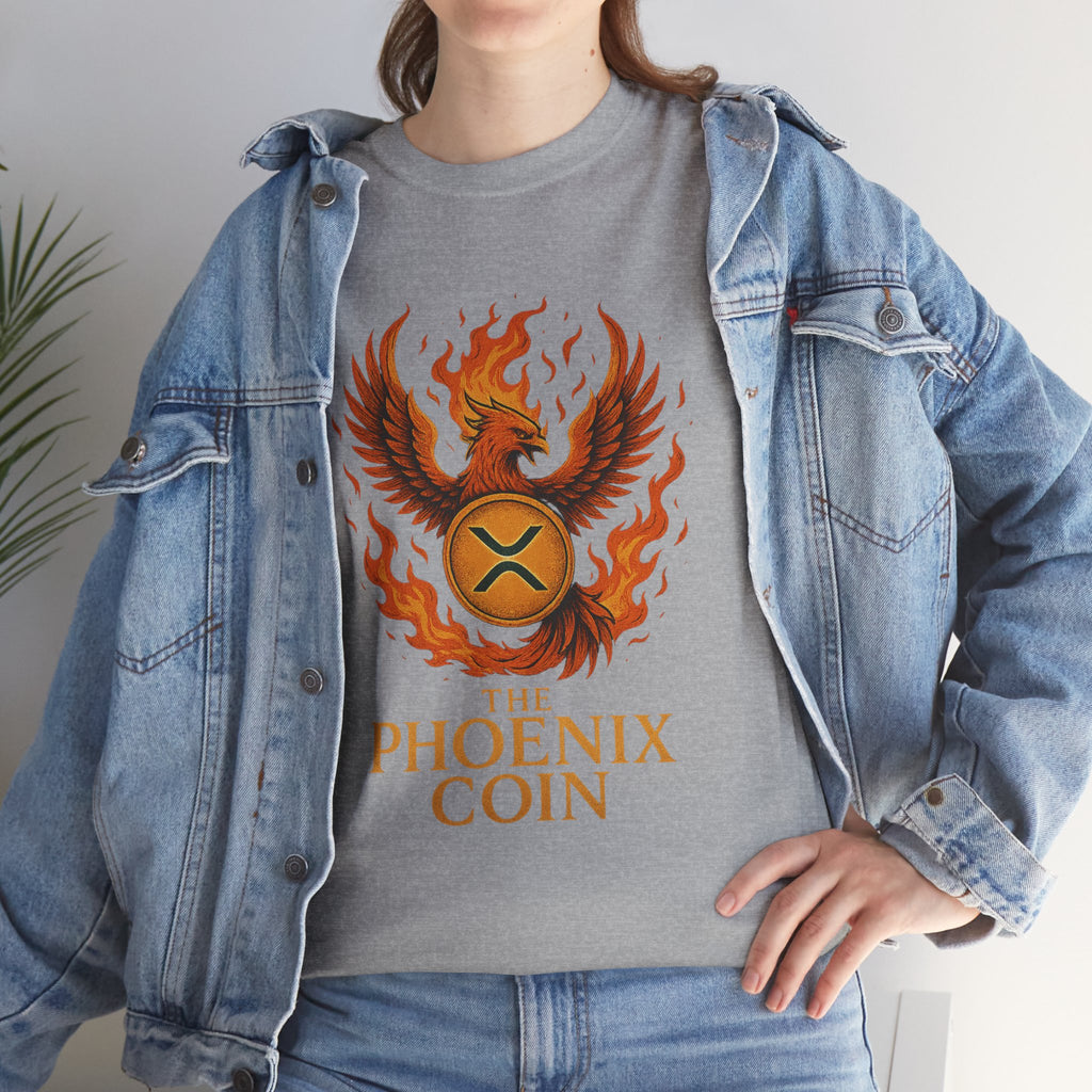 Phoenix Coin T‑Shirt — Fiery Phoenix Crypto Logo Tee