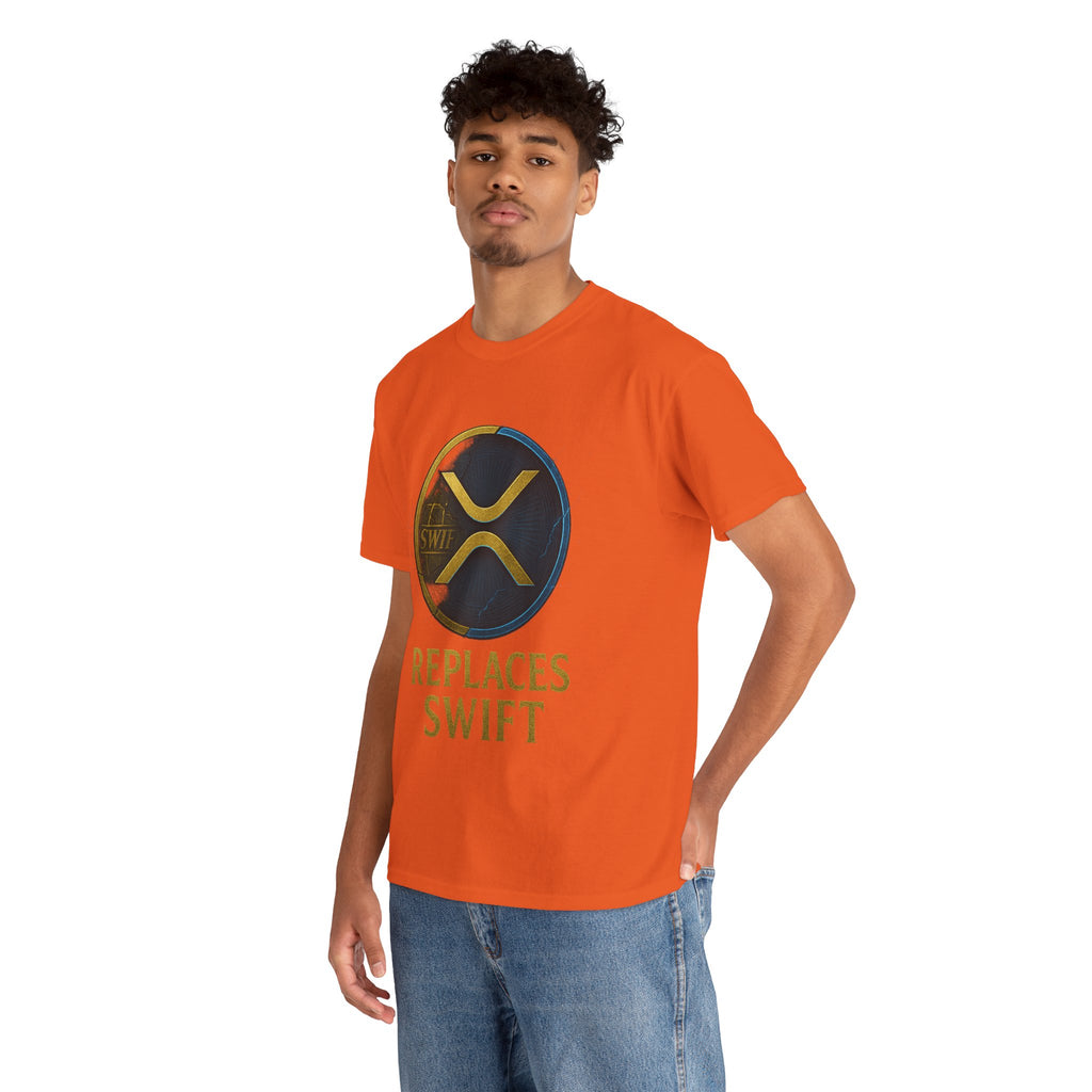 XRP 'Replaces Swift' Cotton Tee — Crypto Ripple Logo T-Shirt