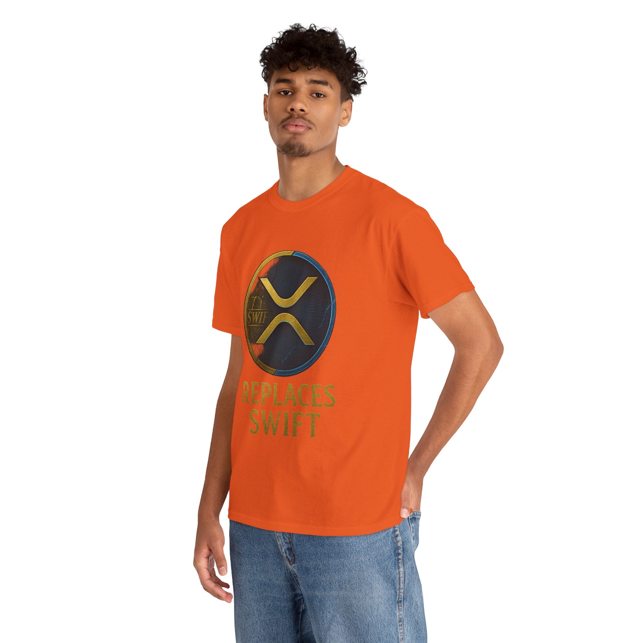 XRP 'Replaces Swift' Cotton Tee — Crypto Ripple Logo T-Shirt
