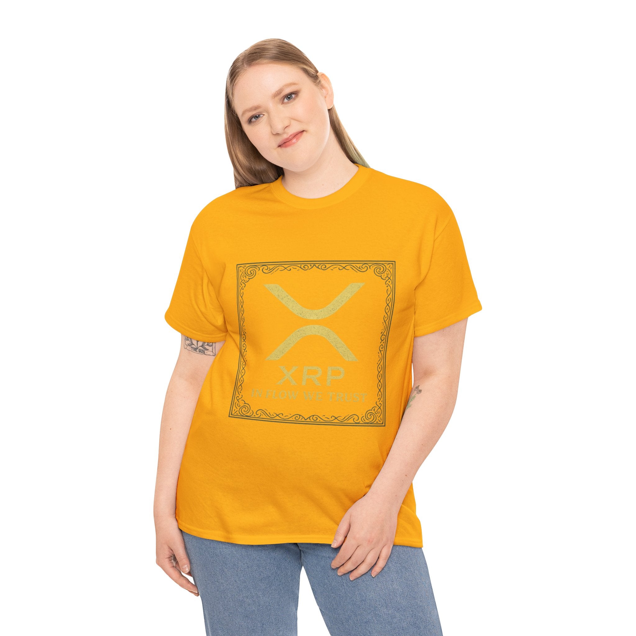 XRP Logo T-Shirt — "In Flow We Trust" Crypto Tee for Ripple Fans