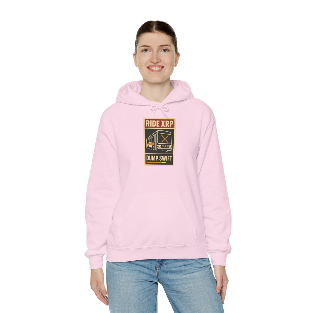 XRP Crypto Hoodie — "Ride XRP, Dump Swift" Retro Badge