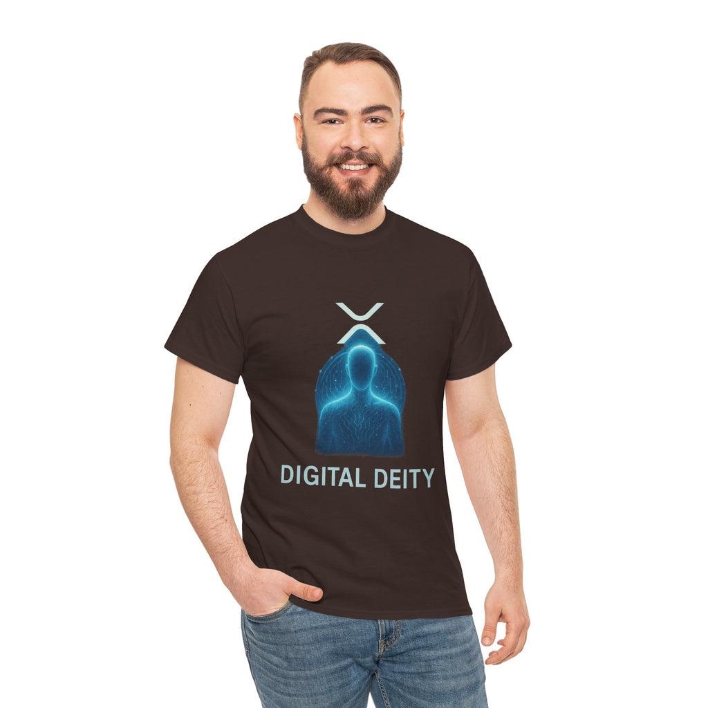 Digital Deity T‑Shirt — Futuristic Neon Tech Hoodie Tee