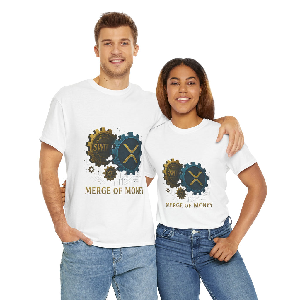 Merge of Money Tee - Cryptocurrency Gears XRP & SWI Crypto T-Shirt