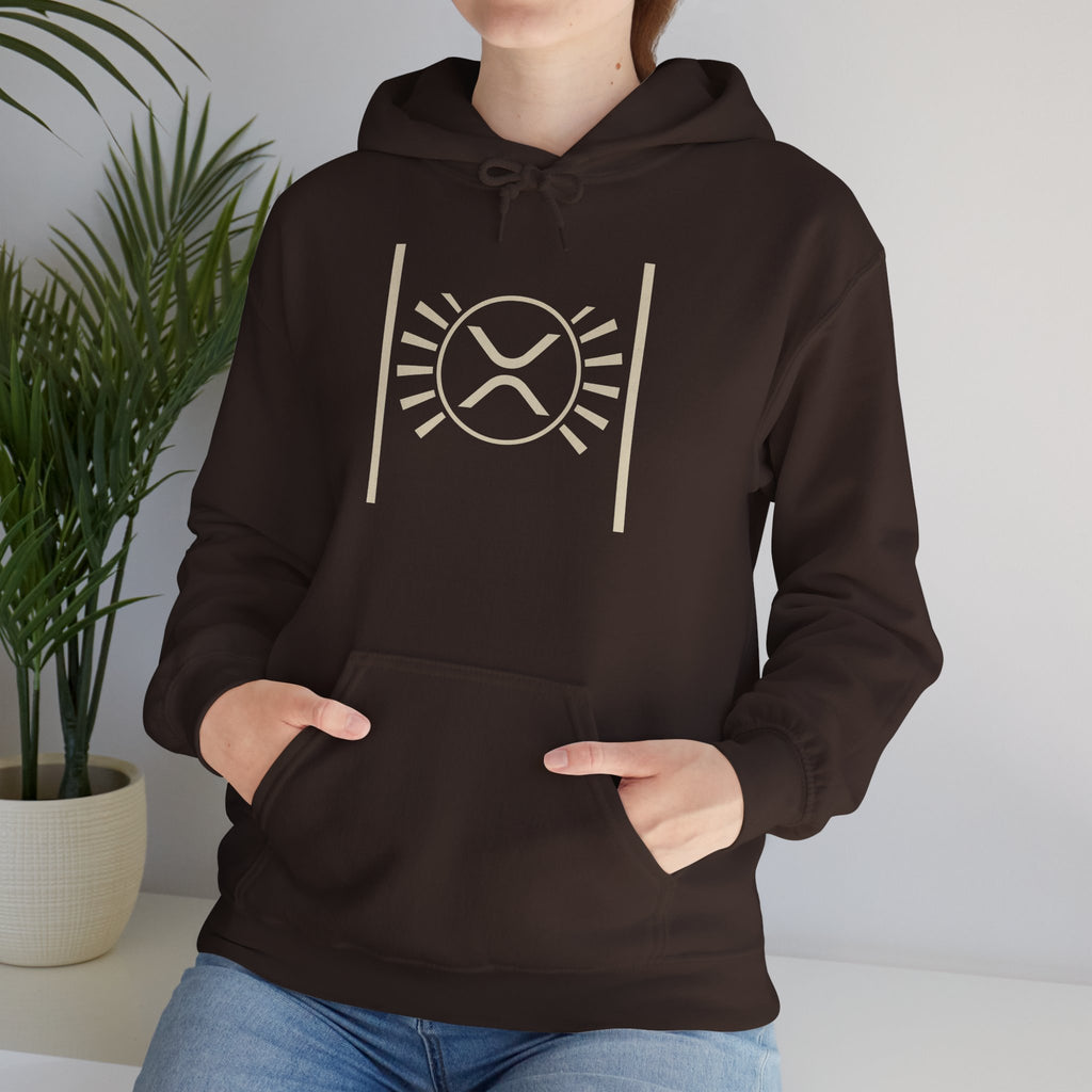 XRP Minimalist Logo Hoodie — Crypto Sun Symbol Sweatshirt
