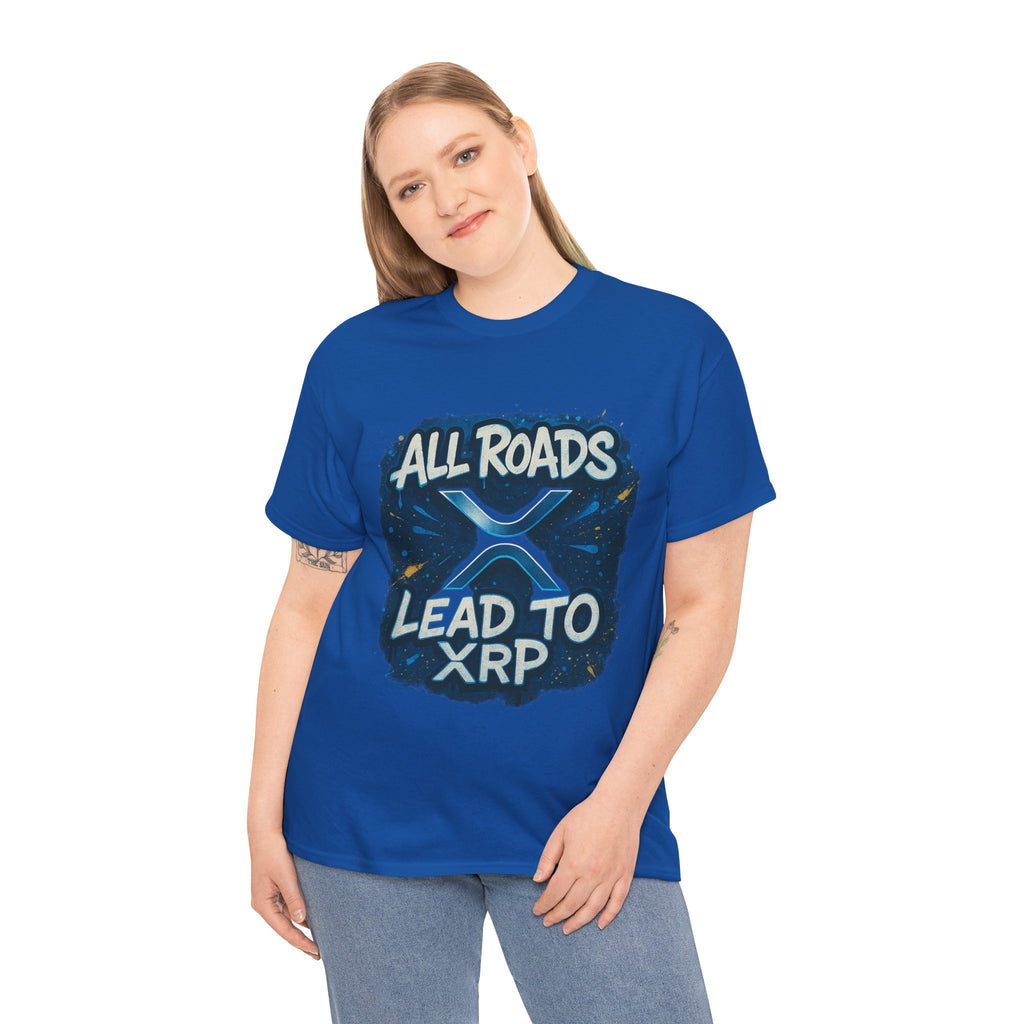 XRP Crypto T-Shirt — "All Roads Lead to XRP" Graphic Tee