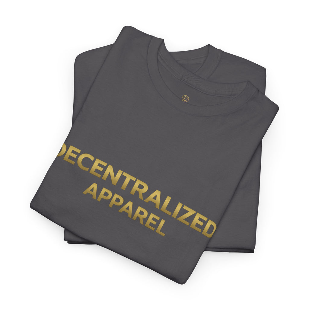 Decentralized Apparel T‑Shirt — Minimal Gold Logo Tee