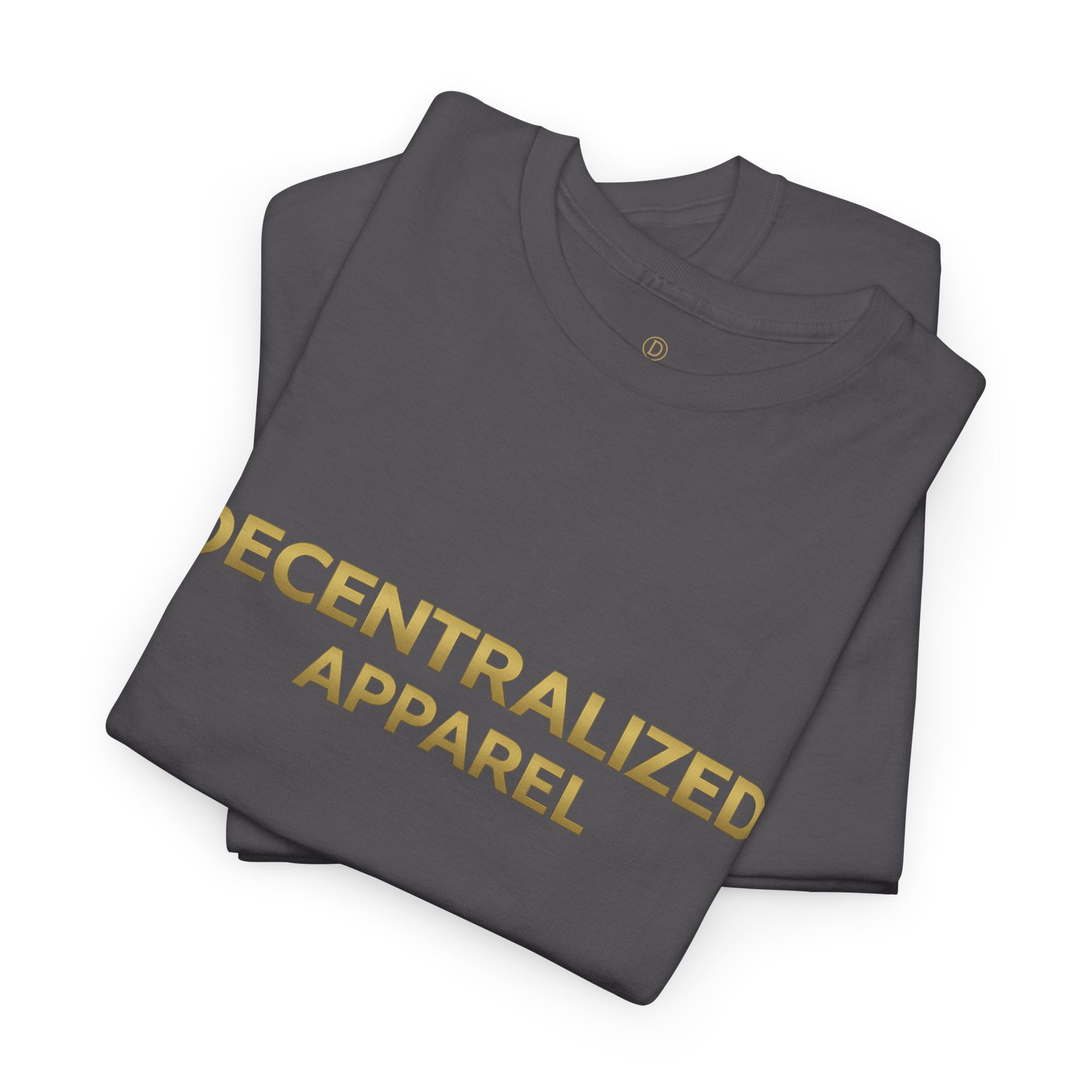 Decentralized Apparel T‑Shirt — Minimal Gold Logo Tee