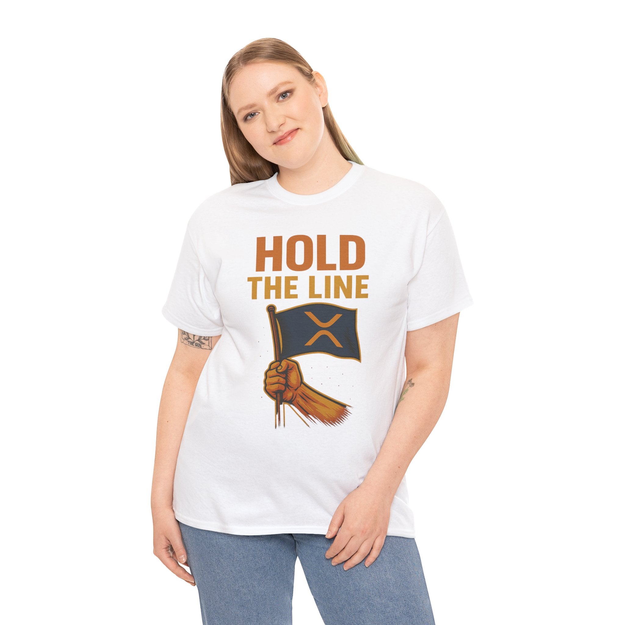 Hold The Line Tee — Bold Flag Graphic Cryptocurrency XRP Shirt