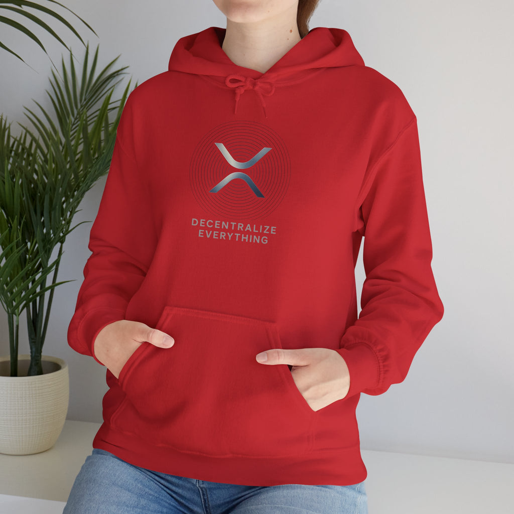 XRP 'Decentralize Everything' Hoodie — Minimal Crypto Logo Pullover