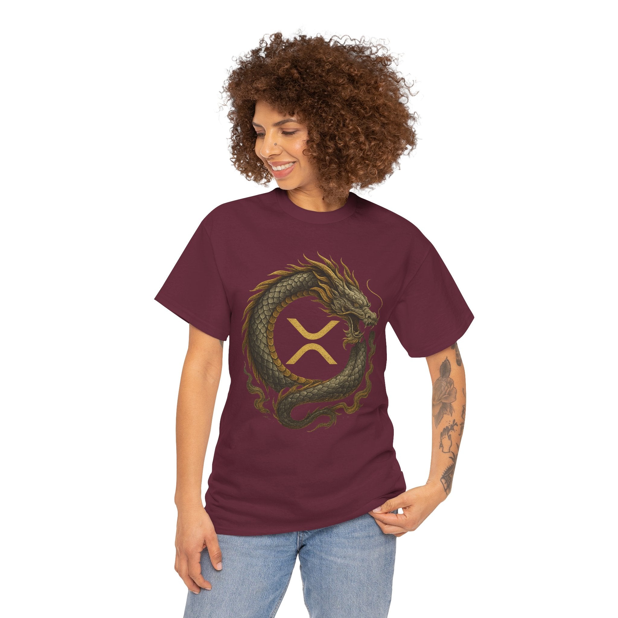 Dragon XRP Logo T-Shirt — Crypto XRP Circle Dragon Graphic Tee