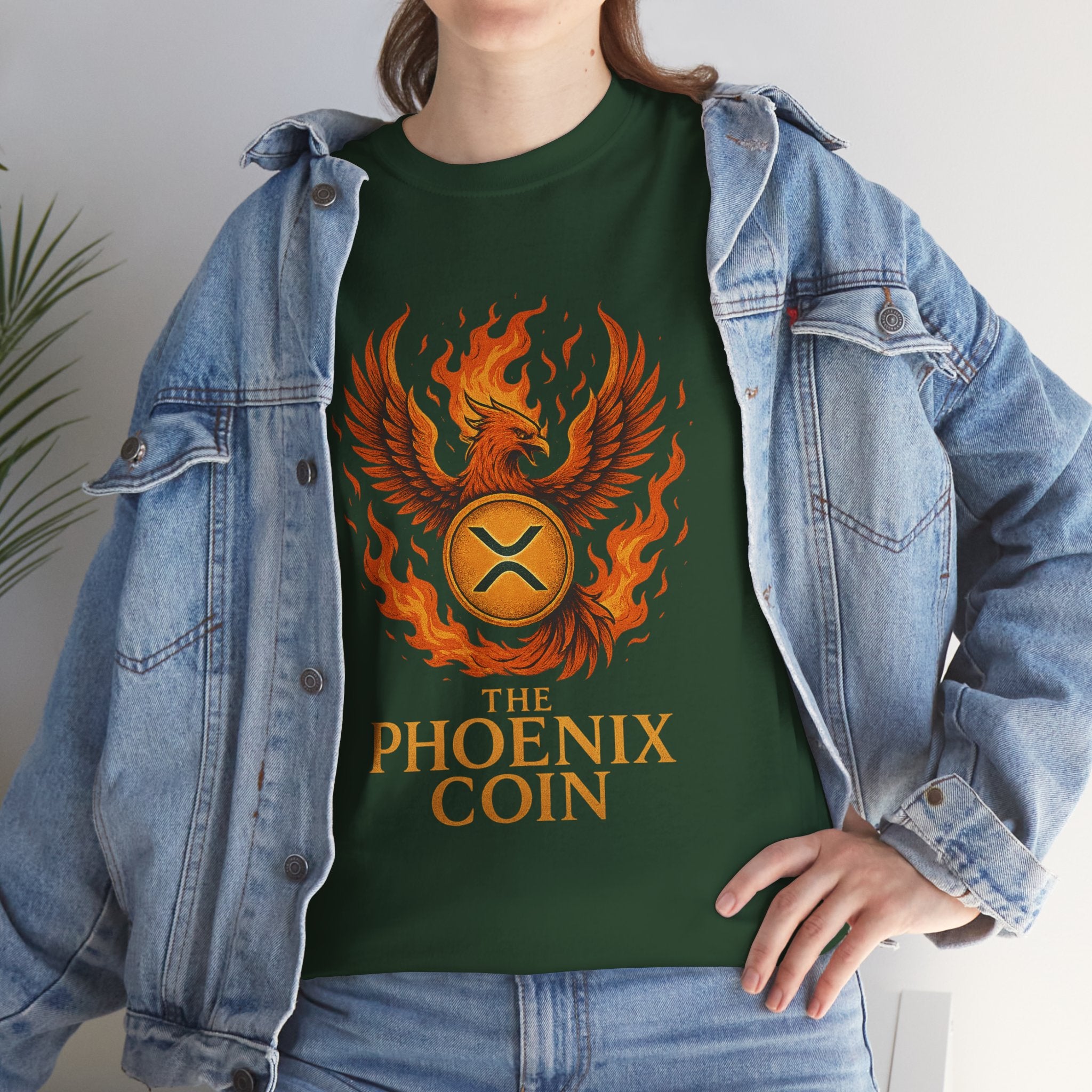 Phoenix Coin T‑Shirt — Fiery Phoenix Crypto Logo Tee