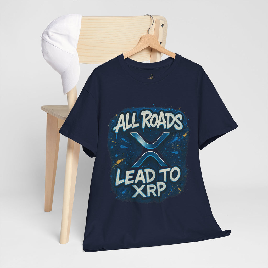 XRP Crypto T-Shirt — "All Roads Lead to XRP" Graphic Tee