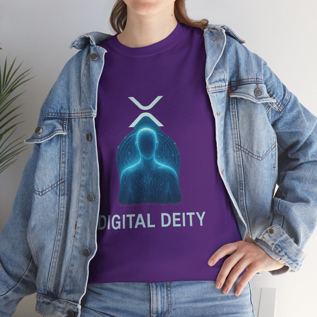 Digital Deity T‑Shirt — Futuristic Neon Tech Hoodie Tee