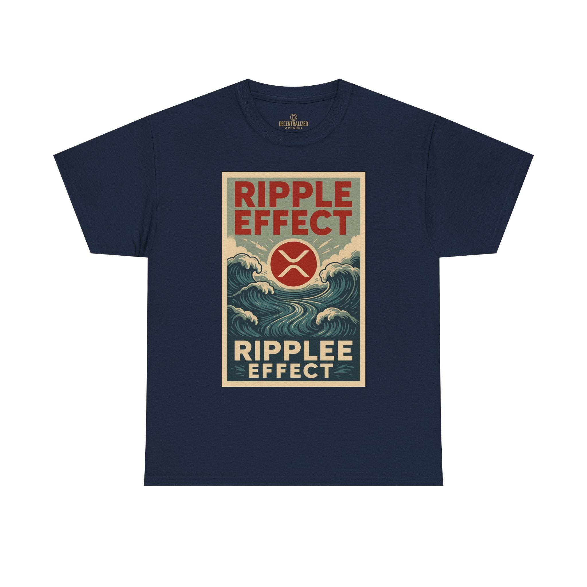 Ripple Effect Tee — Vintage Wave XRP Crypto Graphic T-Shirt