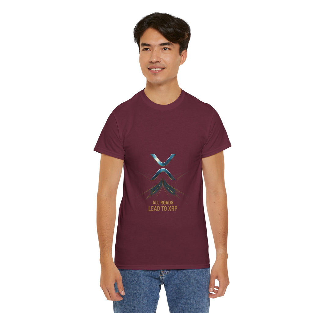 All Roads Lead to XRP T-Shirt — Crypto Ripple Logo Tee
