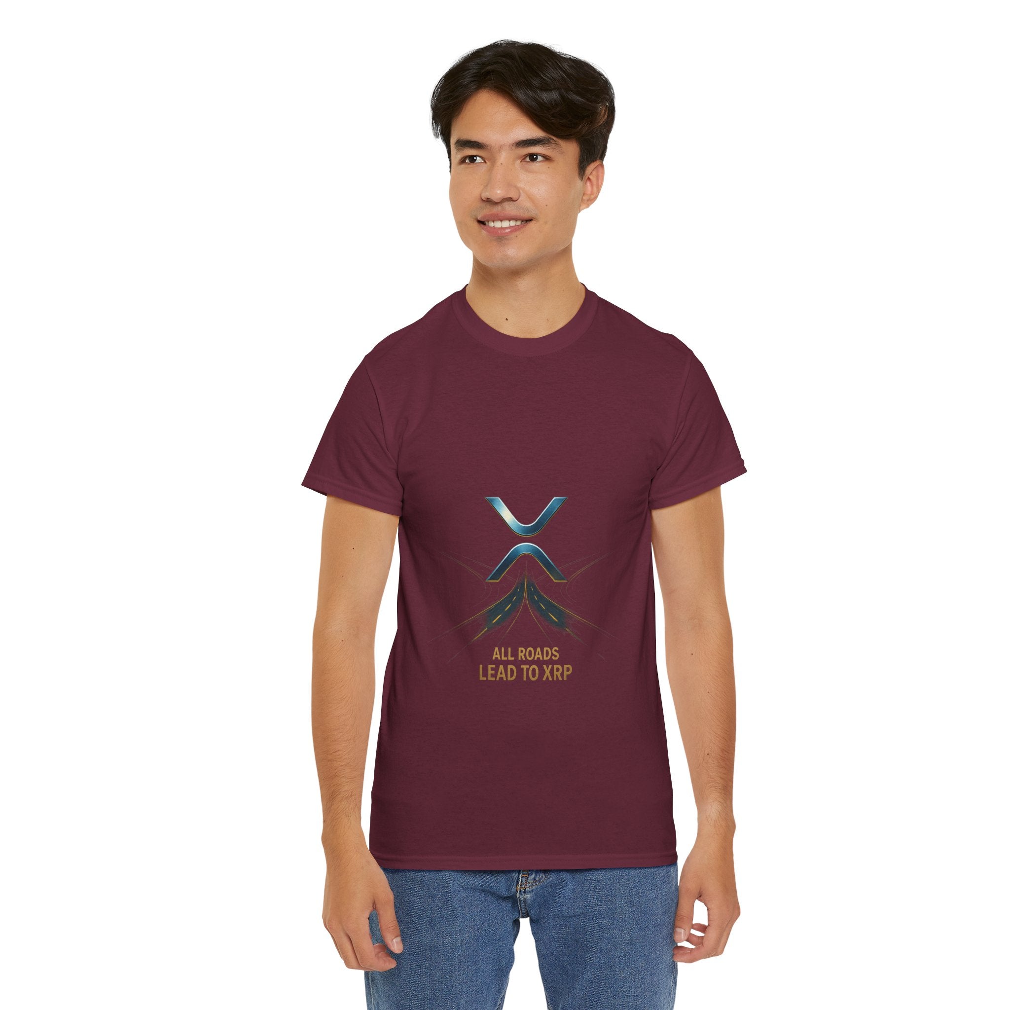 All Roads Lead to XRP T-Shirt — Crypto Ripple Logo Tee
