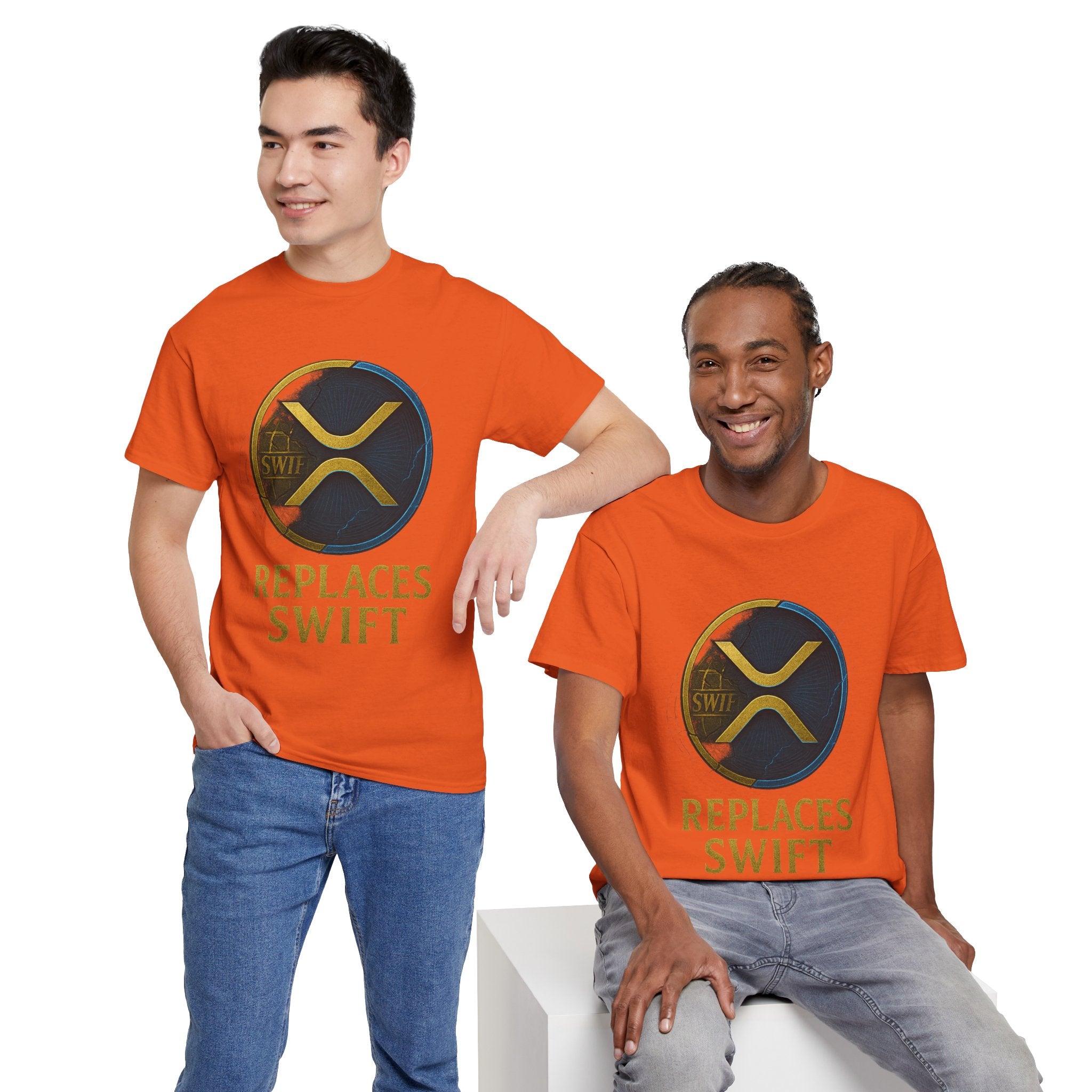 XRP 'Replaces Swift' Cotton Tee — Crypto Ripple Logo T-Shirt