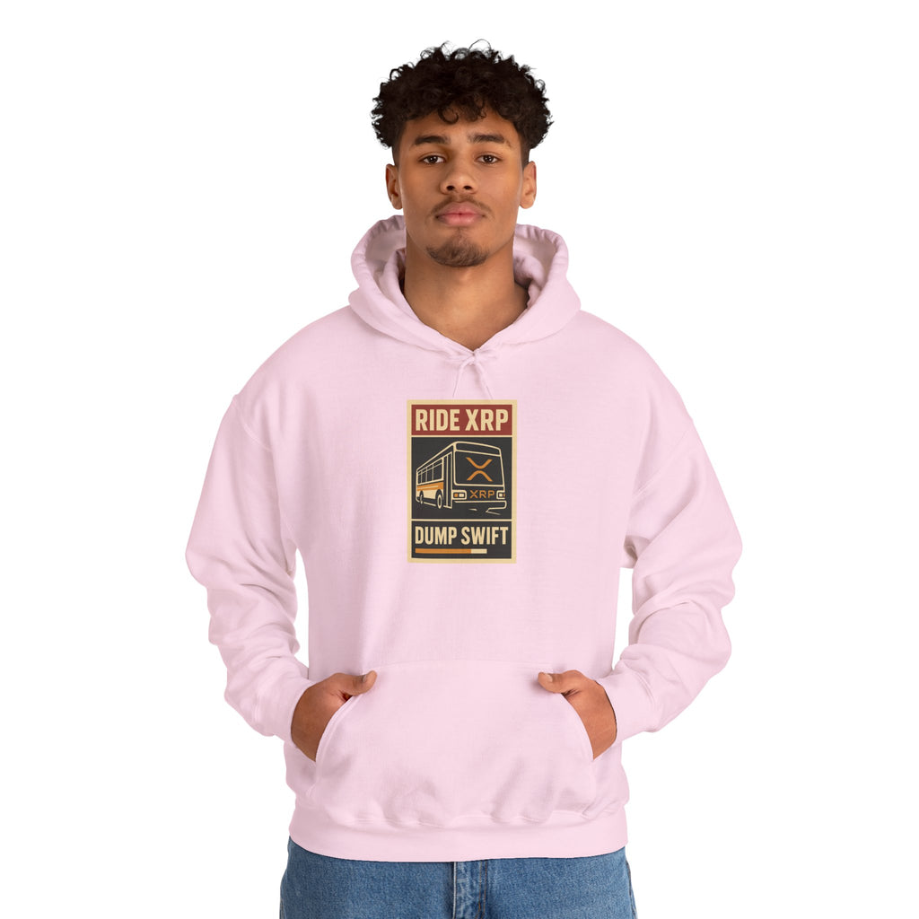 XRP Crypto Hoodie — "Ride XRP, Dump Swift" Retro Badge
